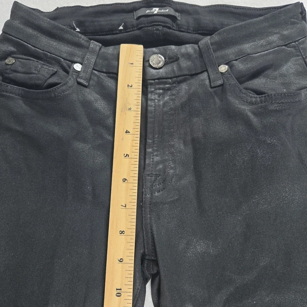 7 For‎ All Mankind Faux Pants Black Size 27 Womens Skinny Ankle Stretch Mid Rise